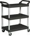 TiSA - 3 Shelf Black Small Utility Cart, 1/cs - TS0181BK