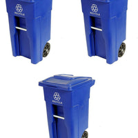 TiSA - 32 Gal Blue Wheeled Container, 3/cs - TS0051BU