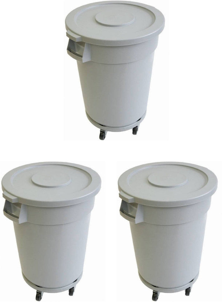 TiSA - 32 Gallon Grey Round Container Kit, 3/cs - TS0031