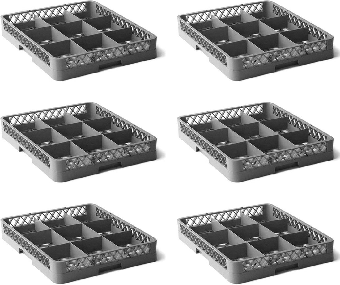 TiSA - 49 Compartment Grey Dishwashing Rack, 6/cs - TS4747