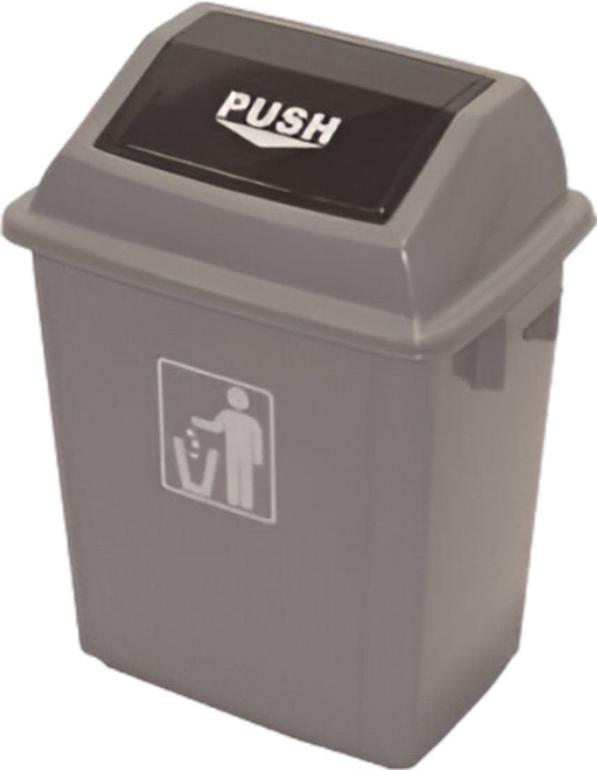 TiSA - 6 Gal Grey Rectangle Wastecan & Lid - TS0045