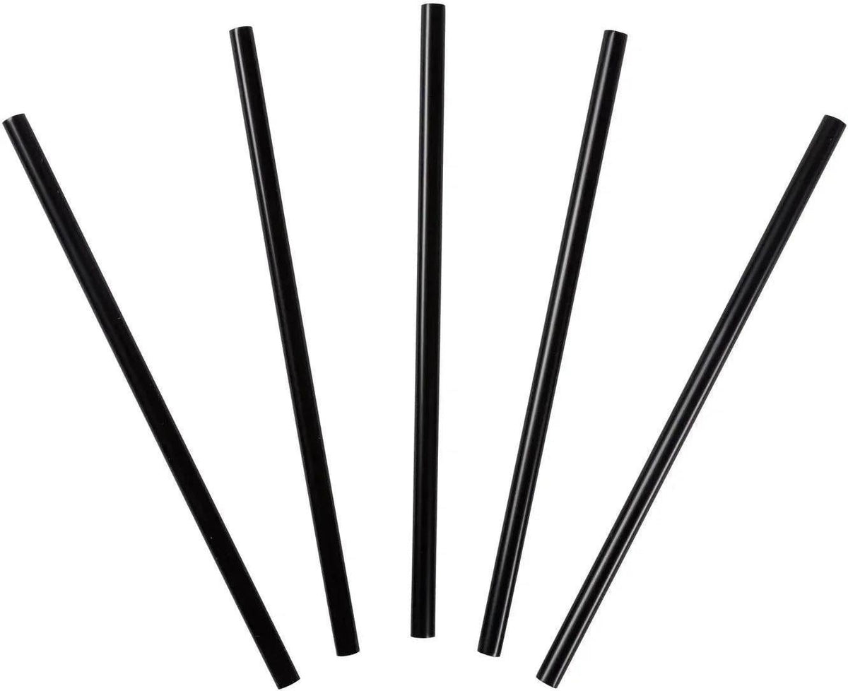 TiSA - Imperial 8" Black Regular Straw, 500/bx - 475164