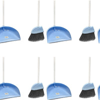 TiSA - Long Handle Dustpan With Broom, 6/cs - TS2051
