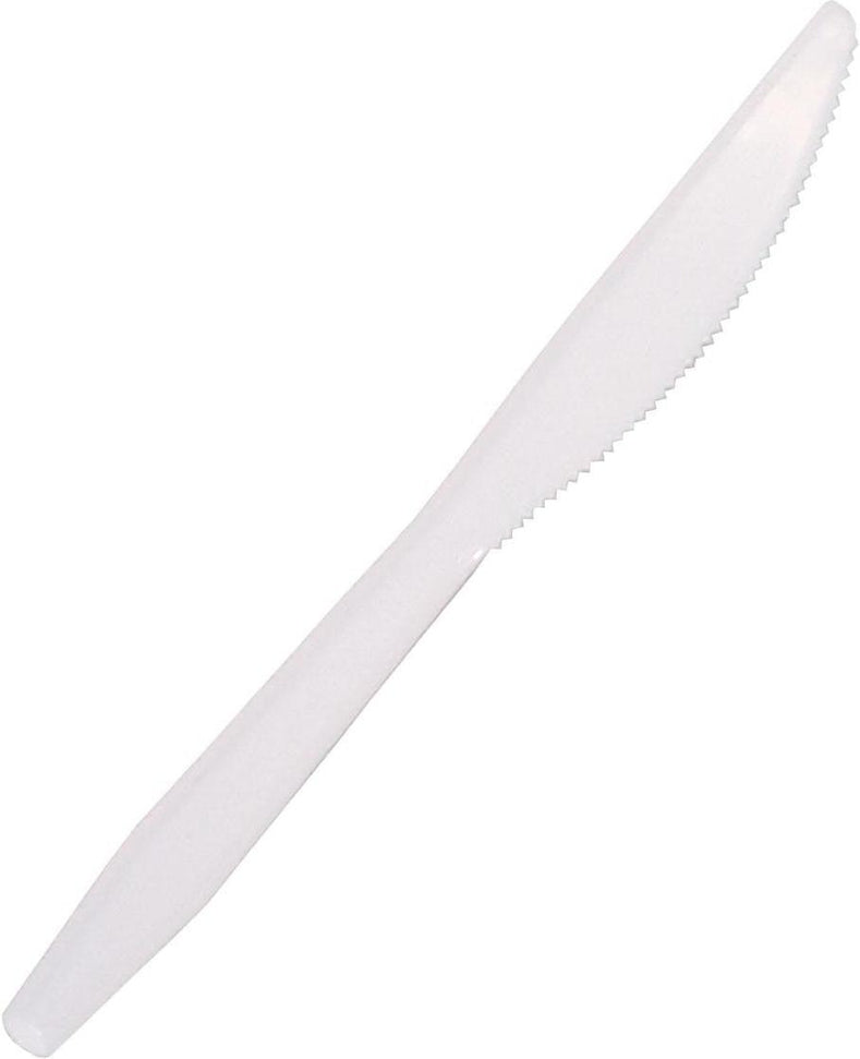 TiSA - Medium Weight Polypropylene White Disposable Knives, 1000/cs, 180cs/sk - 310197
