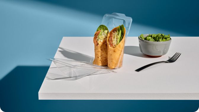 Tilton Plastic - 12" Pita Wrap Plastic Container, 300/Cs - R-730L