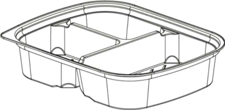 Tilton Plastic - Clear Plastic 3 Compartment Bistro Box, 150/Cs - R-330