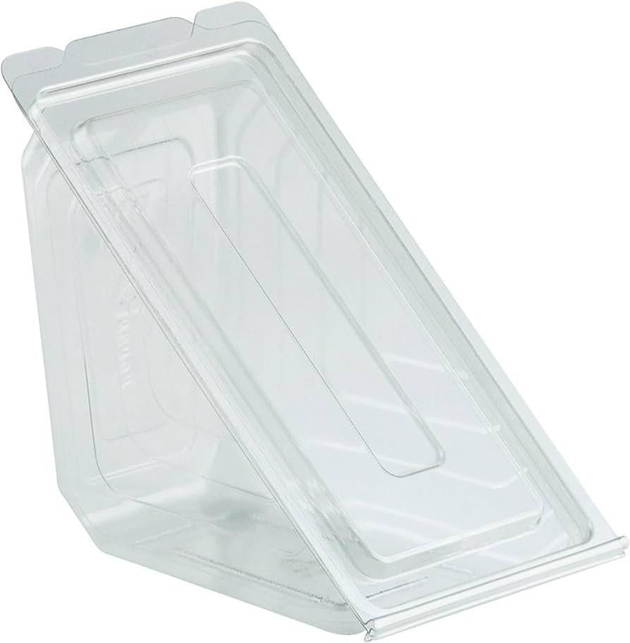 Tilton Plastic - Olly Fresco's Embossed 6.8" x 5.4" x 4.6" Clear PET Sandwich Wedge, 300/Cs - 1-286
