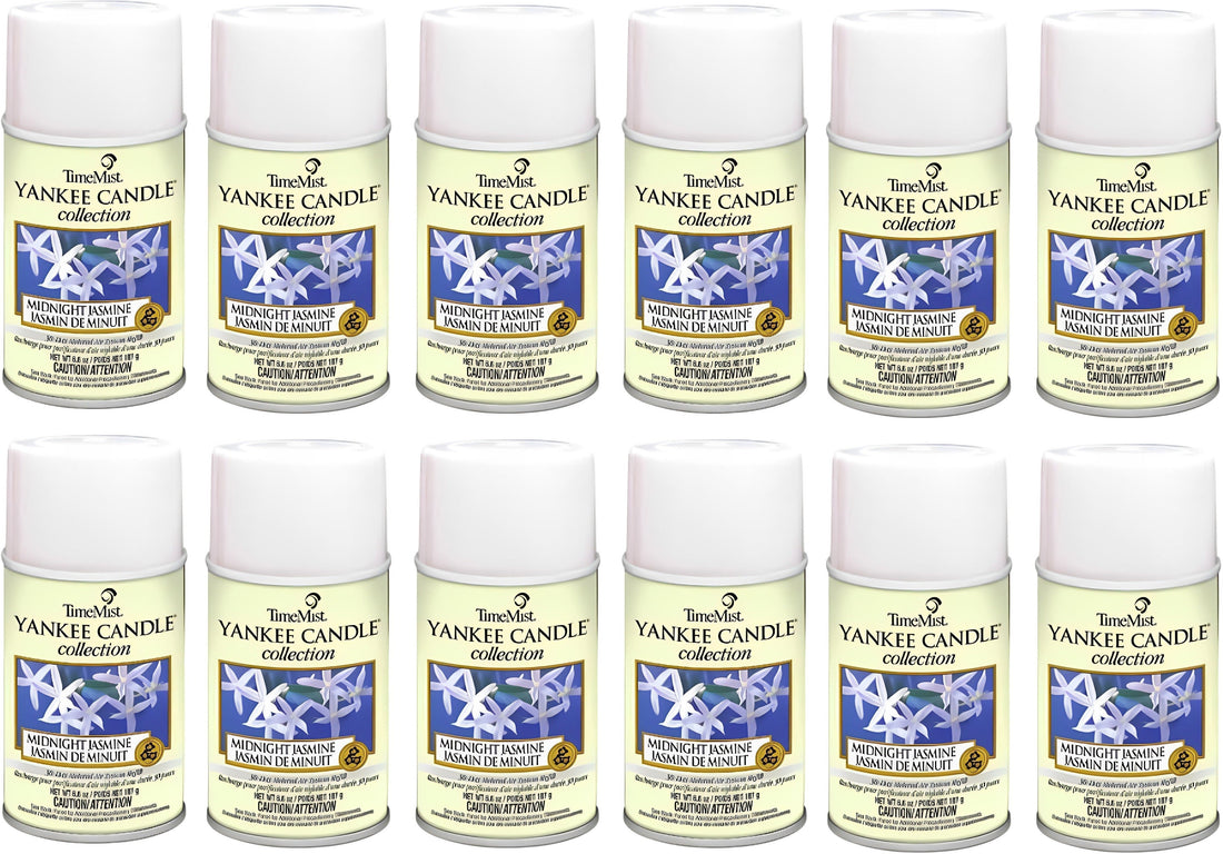 TimeMist - 30 Day Midnight Jasmine Micro Yankee Candle Collection Air Freshener Refill, 12Cn/Cs - B80401