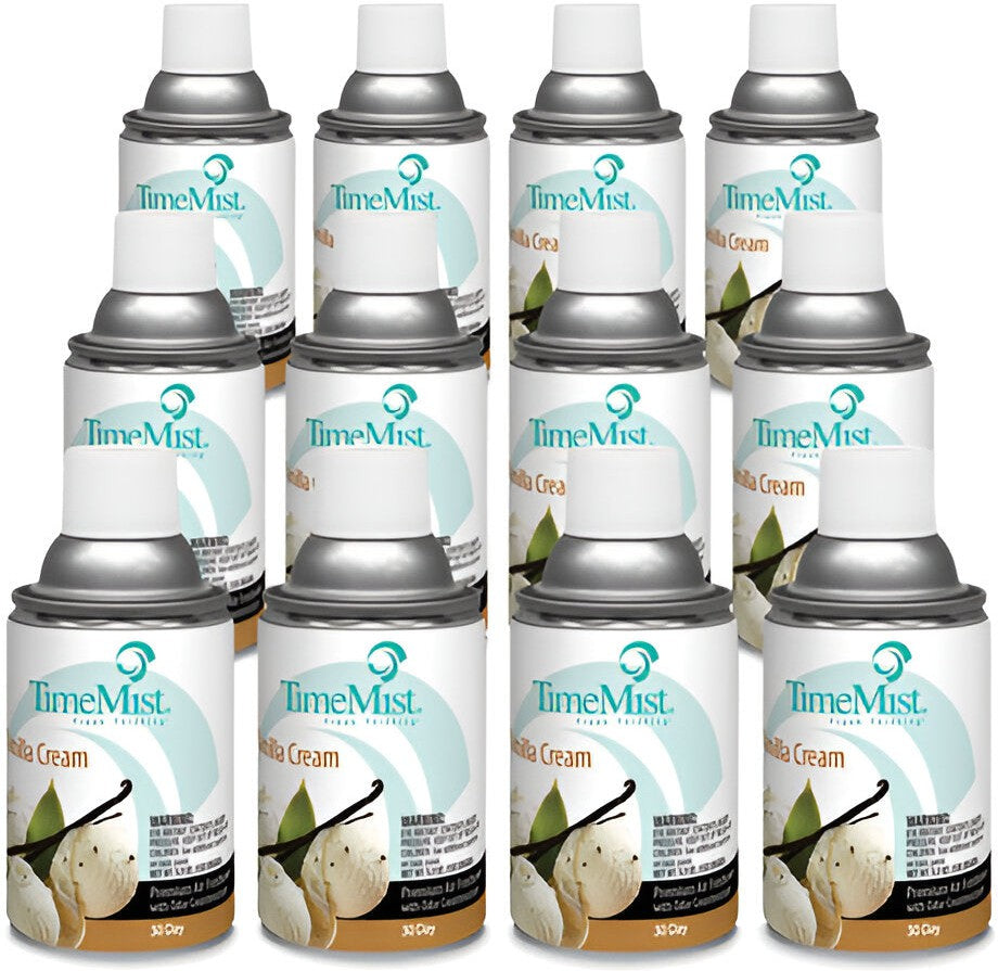 TimeMist - Premium Metered 30 Day Vanilla Cream Air Freshener Refill, 12/Cs - 1043551