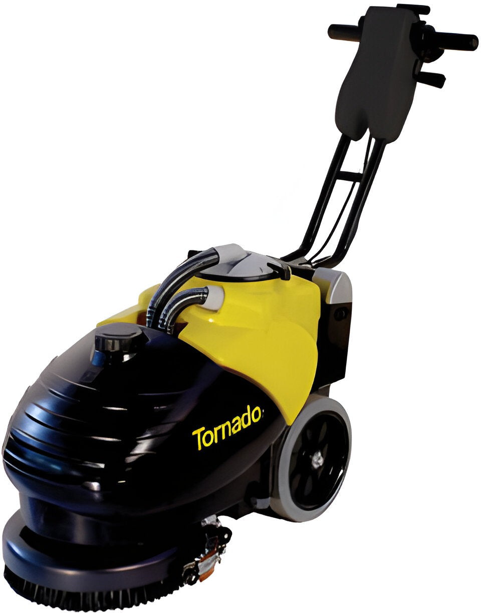 Tornado - 14" Yellow & Black Compact Cordless Automatic Scrubber Perfect for small spaces - 99414