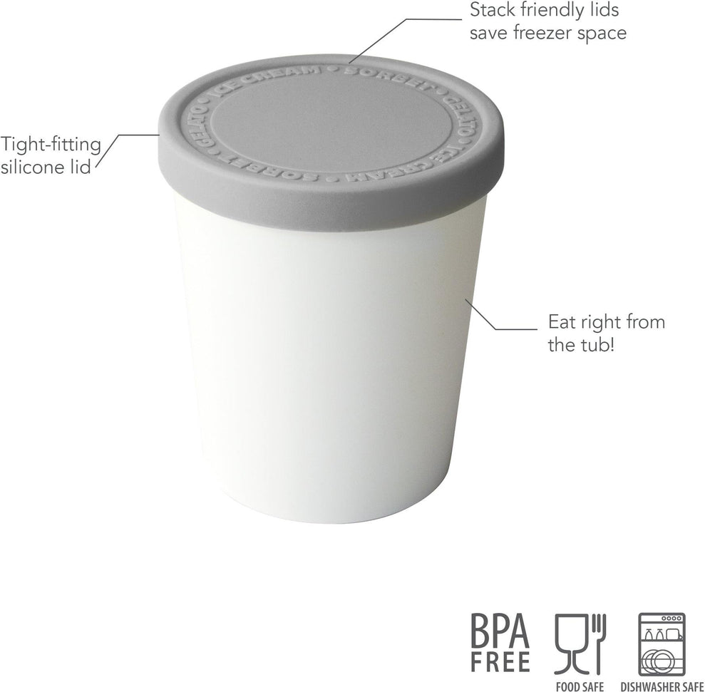 Tovolo - 1 Qt Oyster Gray Sweet Treat Tub - TV55004-201