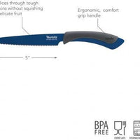 Tovolo - 5" Deep Indigo Comfort Grip Serrated Utility Knife - TV14006-300