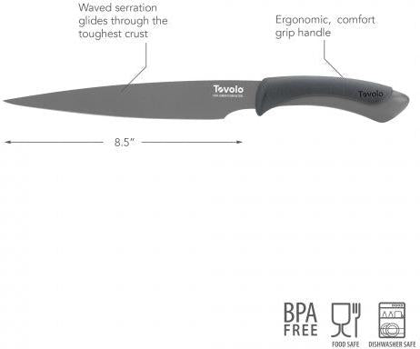 Tovolo - 8.5" Oyster Grey Slicing Knife - TV14013-201