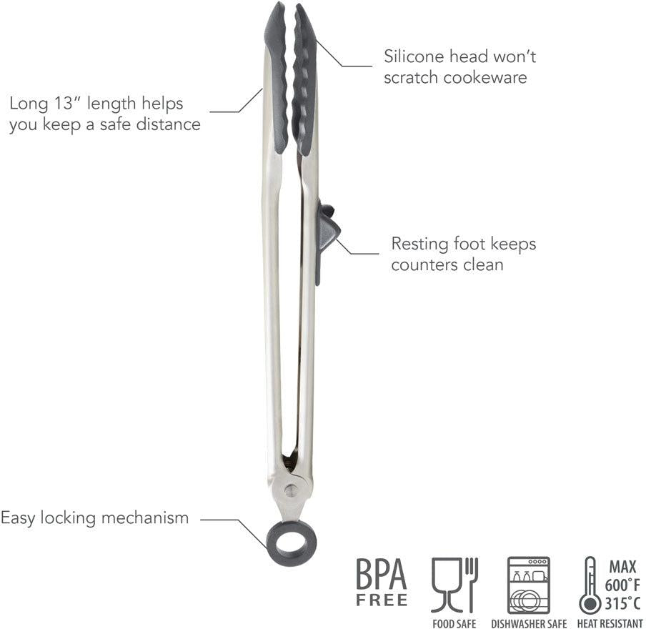 Tovolo - Charcoal Silicone 13" Tip Top Tong - TV81-9837