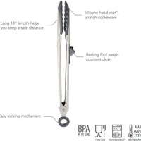 Tovolo - Charcoal Silicone 13" Tip Top Tong - TV81-9837