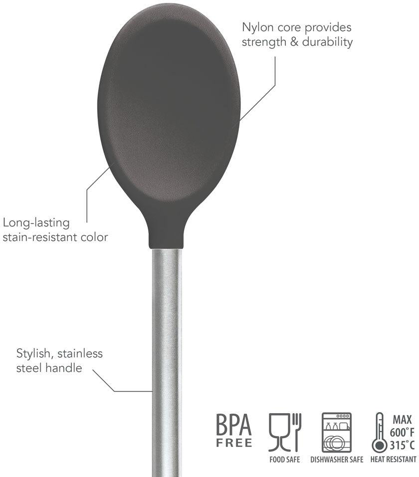 Tovolo - Charcoal Silicone Stainless Steel Handle Mixing Spoon - TV81-9011