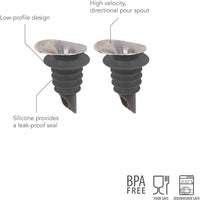Tovolo - Charcoal Sleek Pouring Spout, Set of 2 - TV56005-200