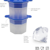 Tovolo - Faceted Diamond Capri Blue Ice Mold, Set of 2 - TV22088-304