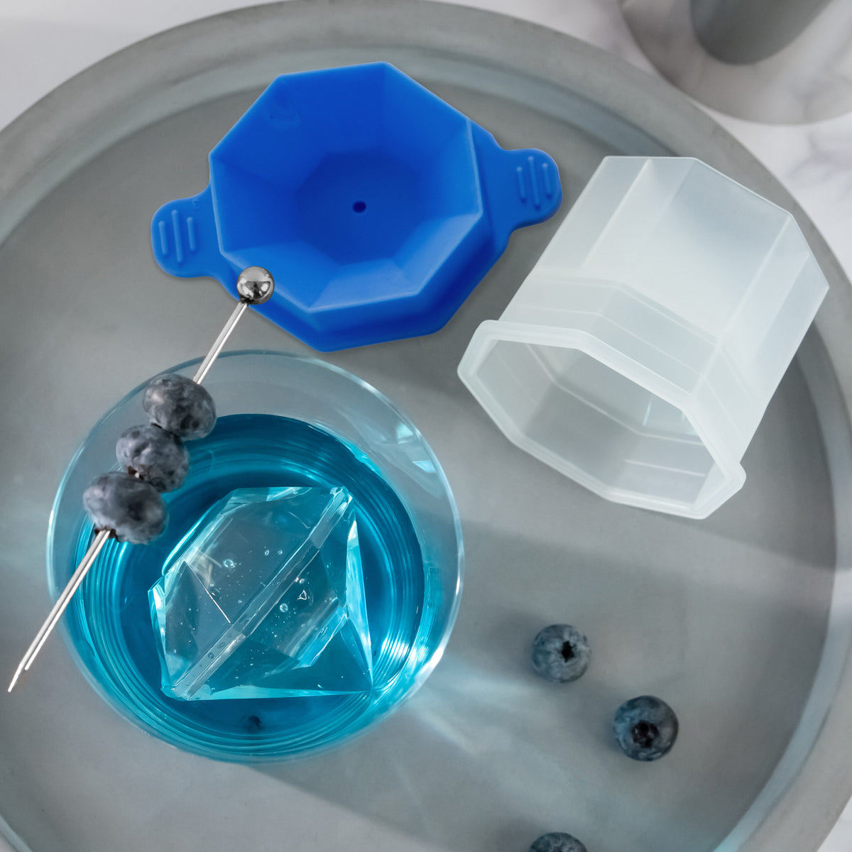 Tovolo - Faceted Diamond Capri Blue Ice Mold, Set of 2 - TV22088-304