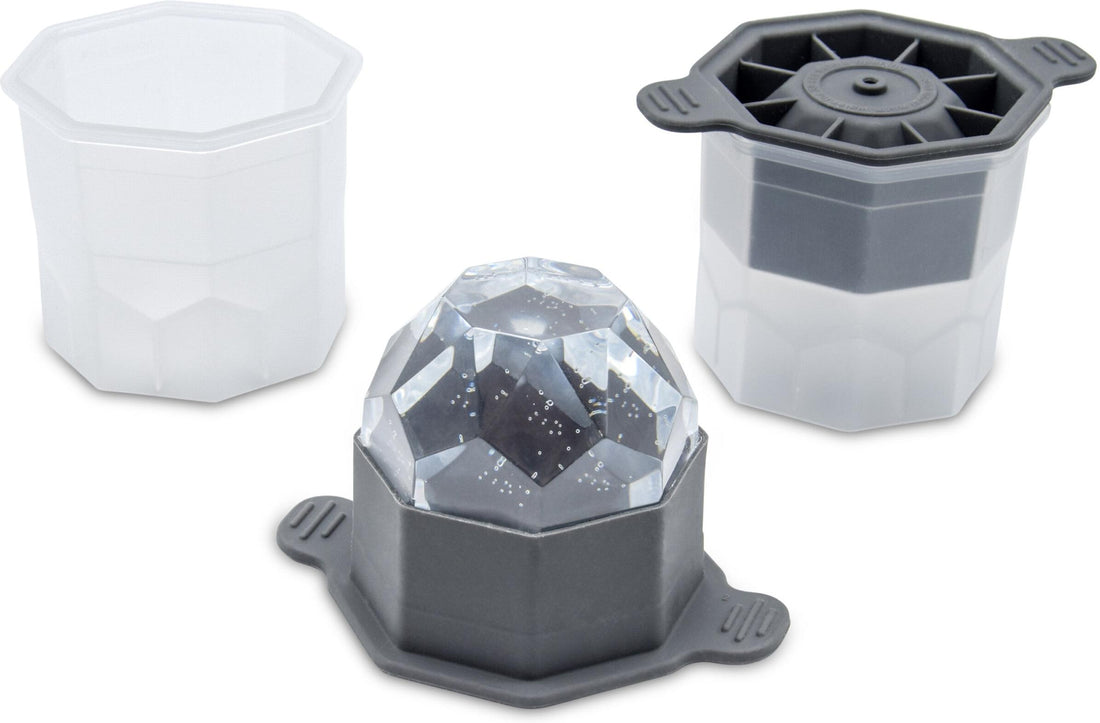 Tovolo - Faceted Sphere Charcoal Ice Mold, Set of 2 - TV22086-200