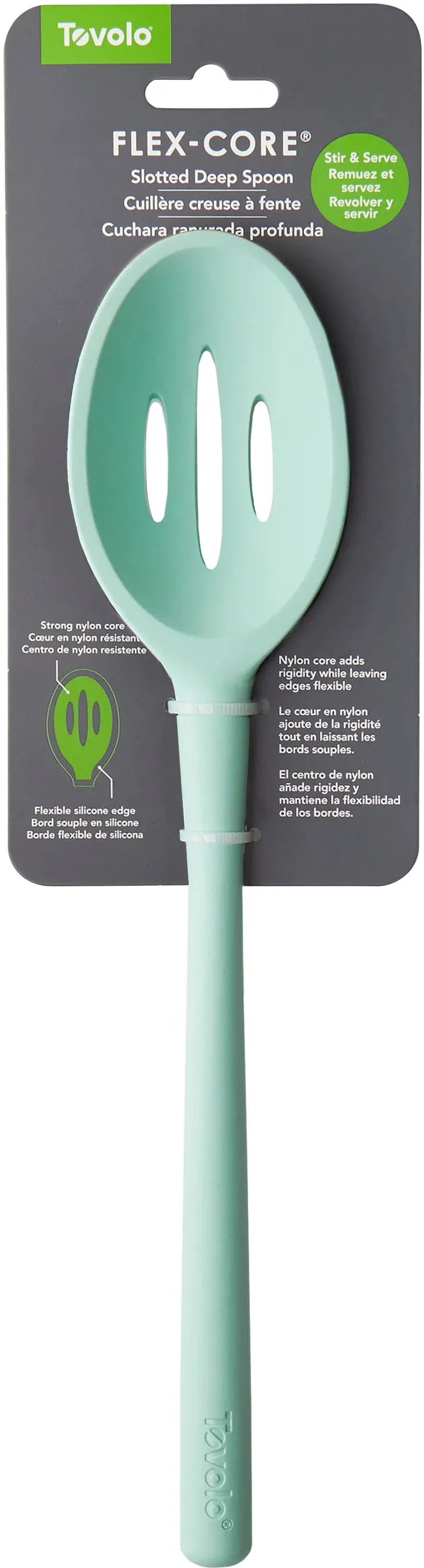 Tovolo - Flex-Core All Silicone Aqua Slotted Deep Spoon - TV82-1000990