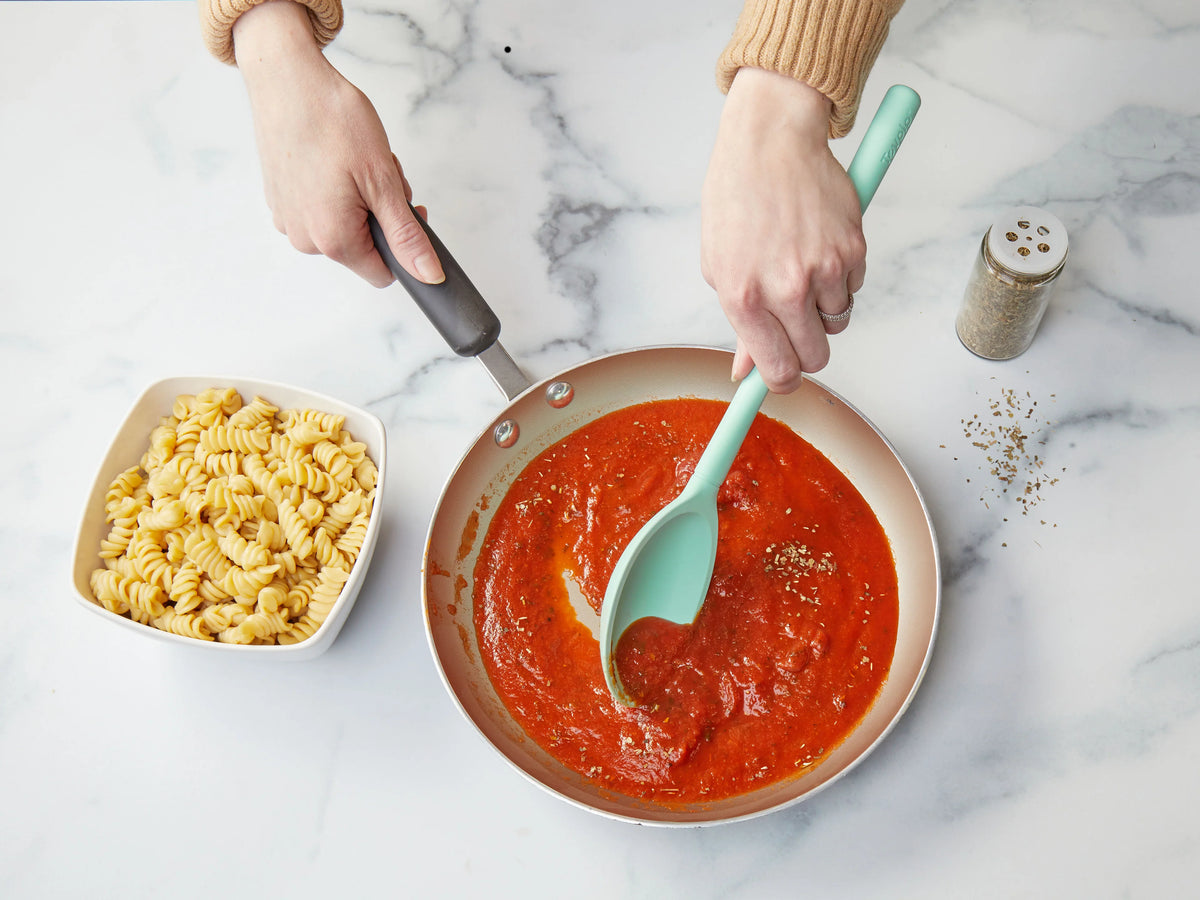 Tovolo - Flex-Core All Silicone Aqua Solid Deep Spoon - TV82-1000993