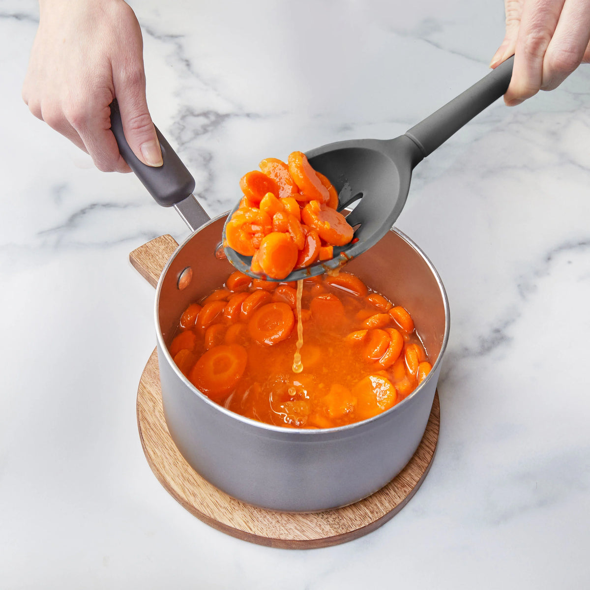 Tovolo - Flex-Core All Silicone Charcoal Slotted Deep Spoon - TV82-1000989