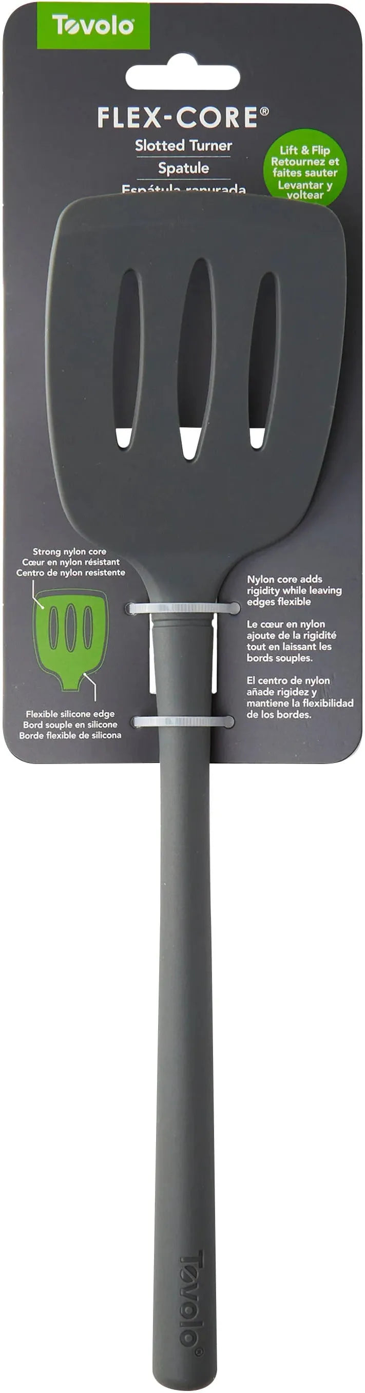 Tovolo - Flex-Core All Silicone Charcoal Slotted Turner - TV82-1000995