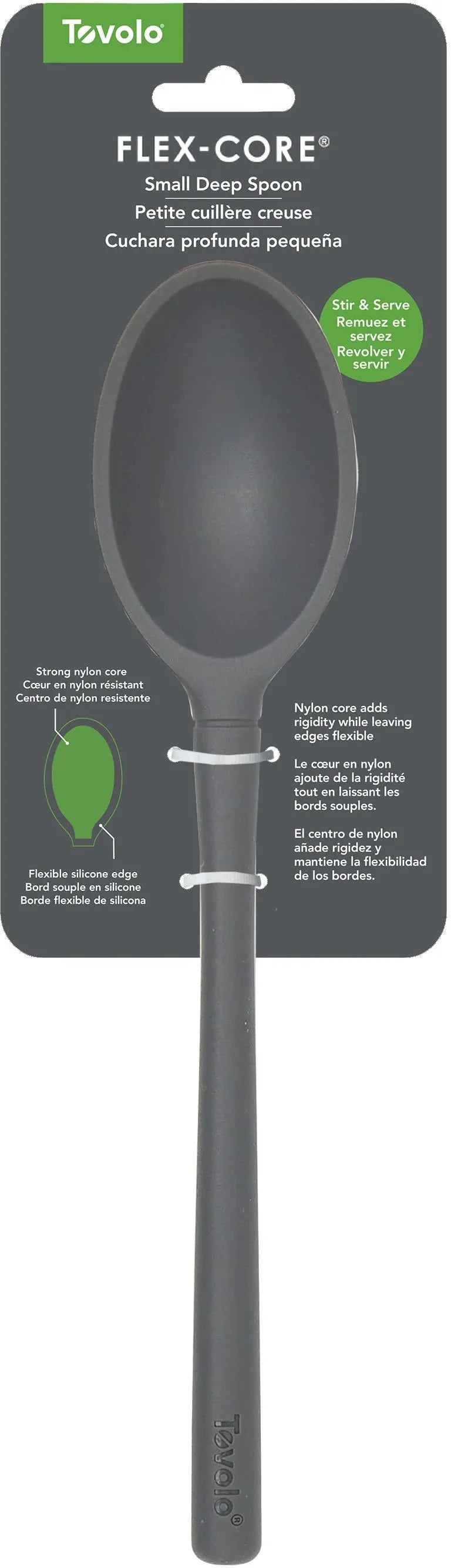 Tovolo - Flex-Core All Silicone Charcoal Small Deep Spoon - TV82-1001002