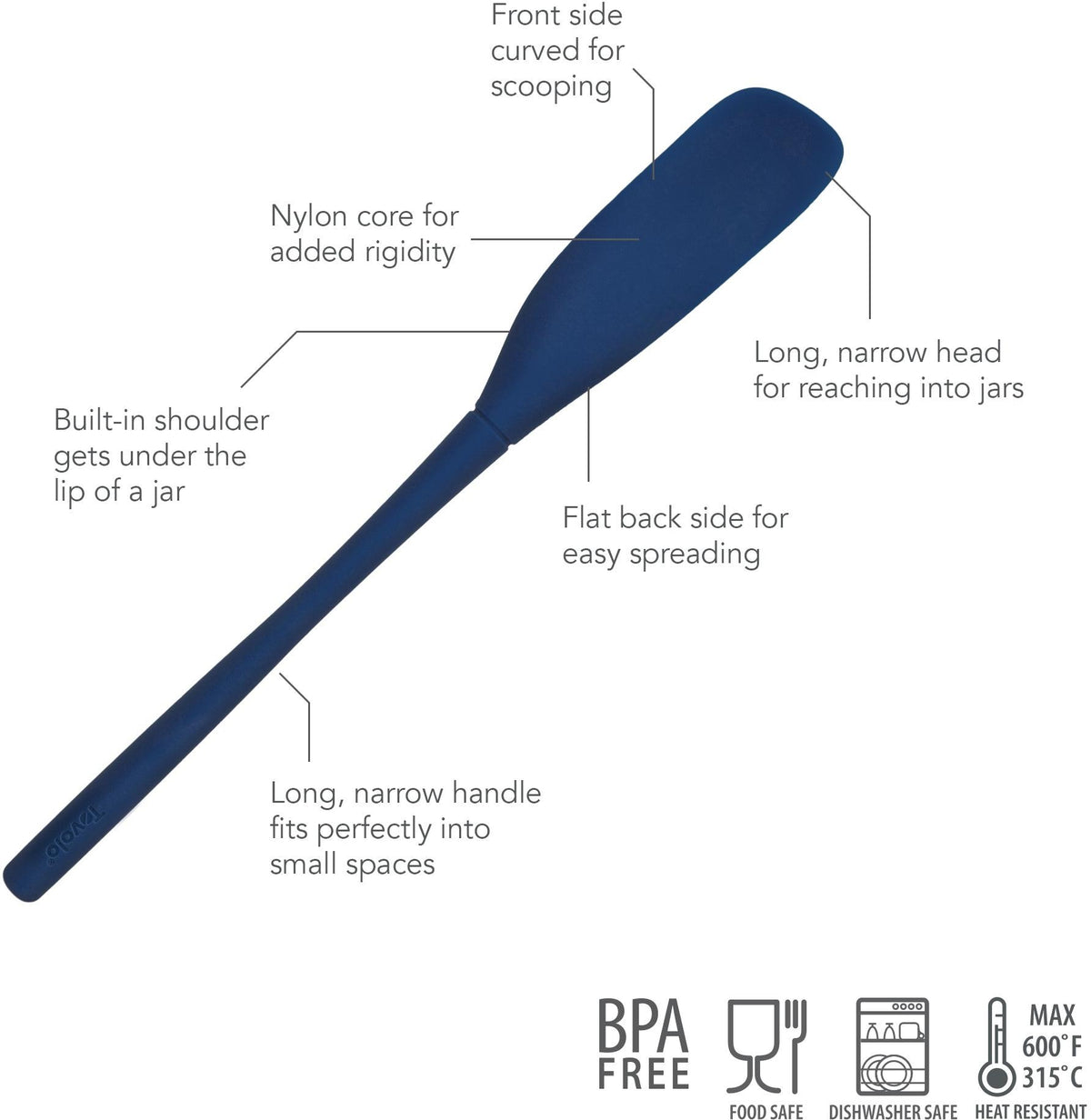 Tovolo - Flex-Core All Silicone Deep Indigo Jar Scraper - TV41007-300