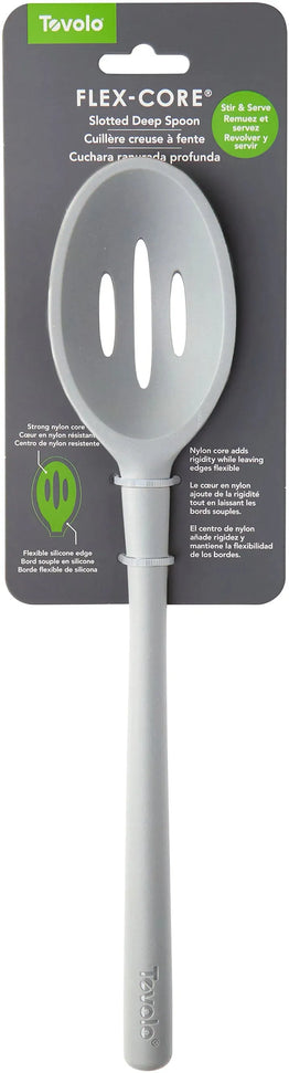 Tovolo - Flex-Core All Silicone Oyster Gray Slotted Deep Spoon - TV82-1001005