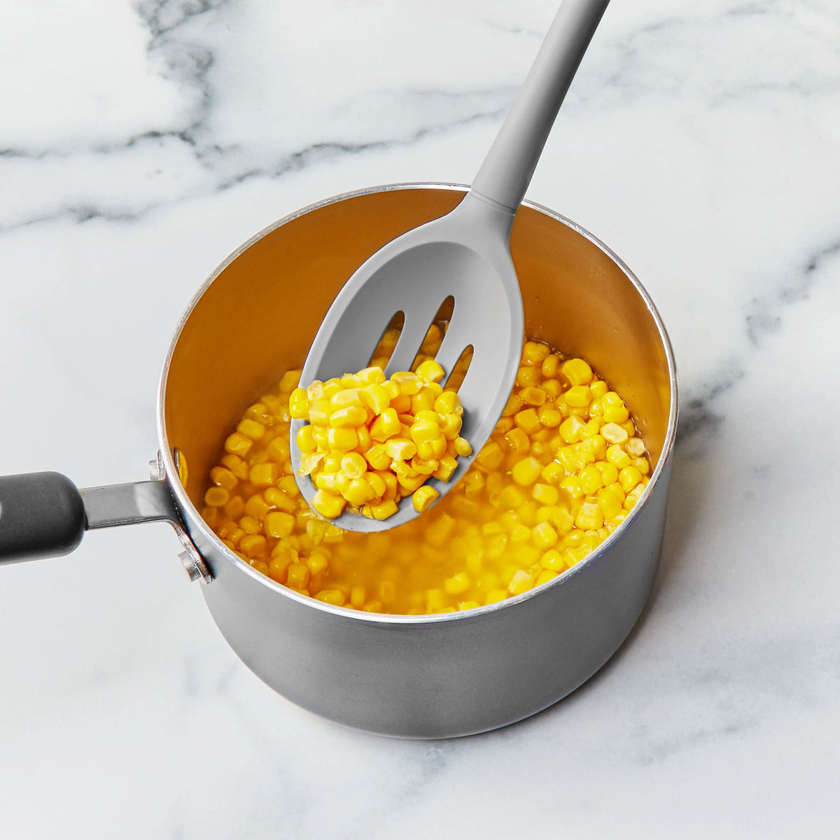 Tovolo - Flex-Core All Silicone Oyster Gray Slotted Deep Spoon - TV82-1001005
