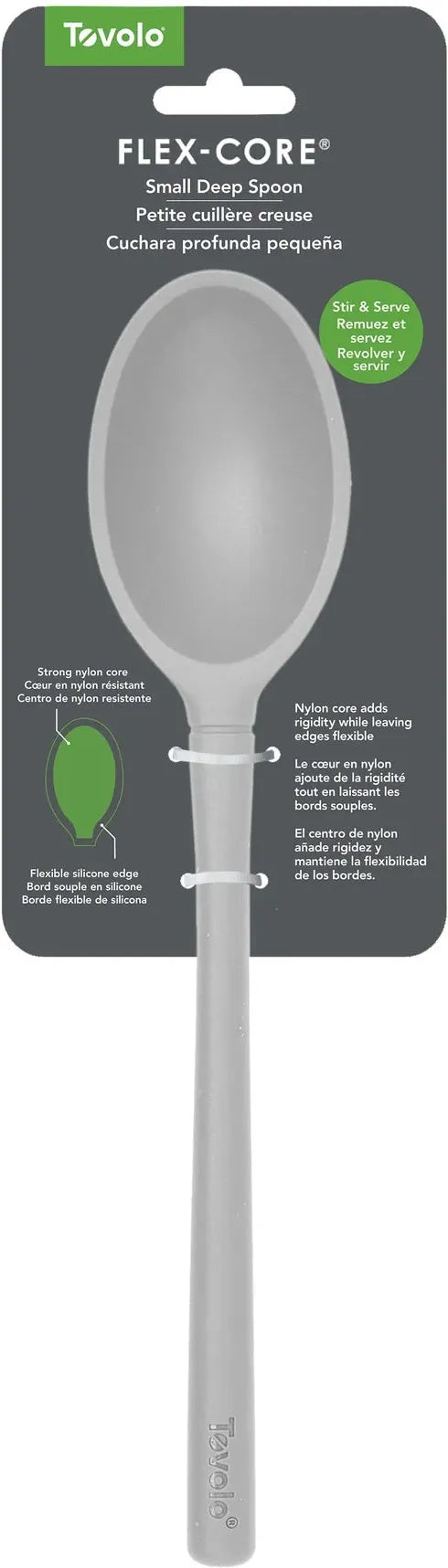 Tovolo - Flex-Core All Silicone Oyster Gray Small Deep Spoon - TV82-1001004