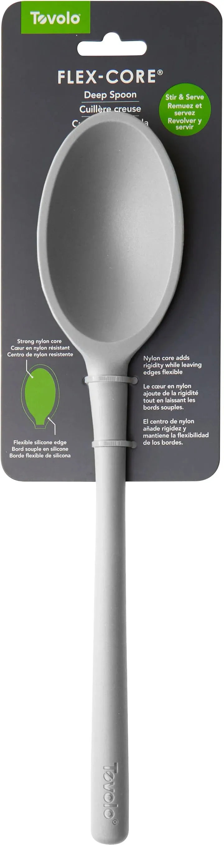 Tovolo - Flex-Core All Silicone Oyster Gray Solid Deep Spoon - TV82-1001006