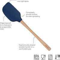 Tovolo - Flex-Core Wood Handle Deep Indigo Spatula - TV30099-300