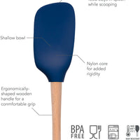 Tovolo - Flex-Core Wood Handle Deep Indigo Spoonula - TV44004-300
