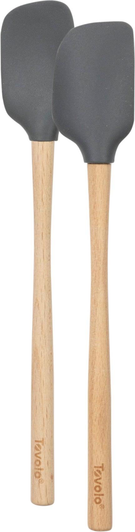 Tovolo - Flex-Core Wood Handle Mini Charcoal Spatula & Spoonula, Set of 2 - TV81-16286