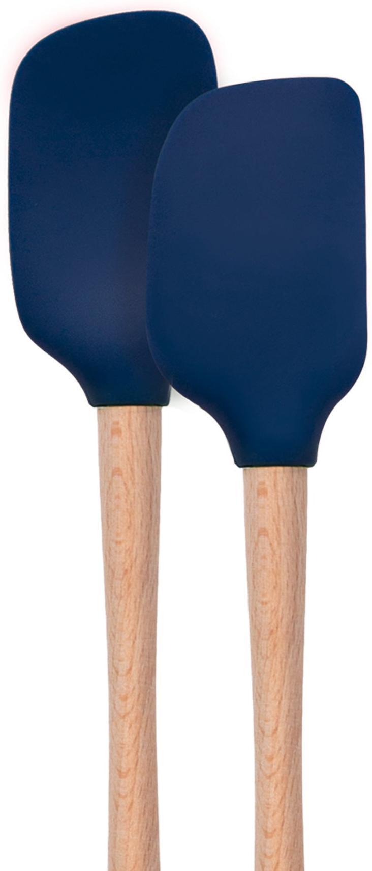 Tovolo - Flex-Core Wood Handle Mini Deep Indigo Spatula & Spoonula, Set of 2 - TV60005-300