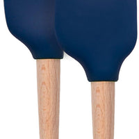 Tovolo - Flex-Core Wood Handle Mini Deep Indigo Spatula & Spoonula, Set of 2 - TV60005-300