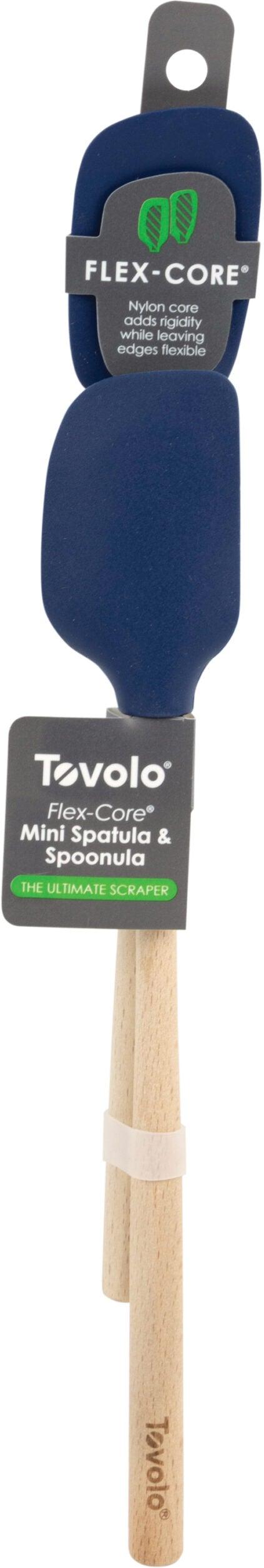Tovolo - Flex-Core Wood Handle Mini Deep Indigo Spatula & Spoonula, Set of 2 - TV60005-300