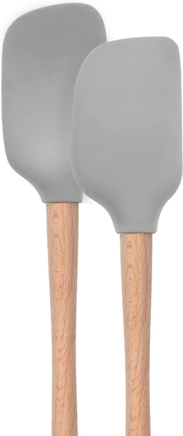 Tovolo - Flex-Core Wood Handle Mini Oyster Gray Spatula & Spoonula, Set of 2 - TV60006-201