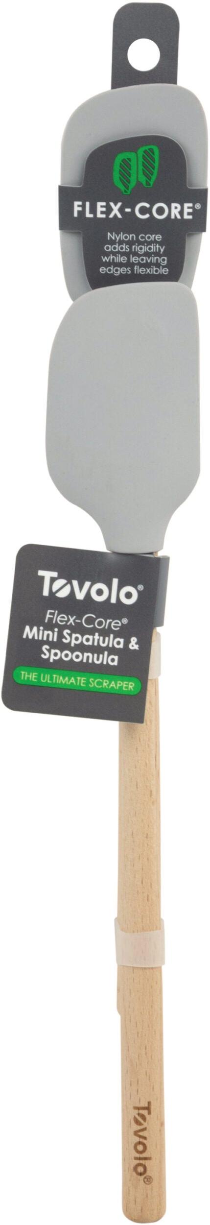 Tovolo - Flex-Core Wood Handle Mini Oyster Gray Spatula & Spoonula, Set of 2 - TV60006-201