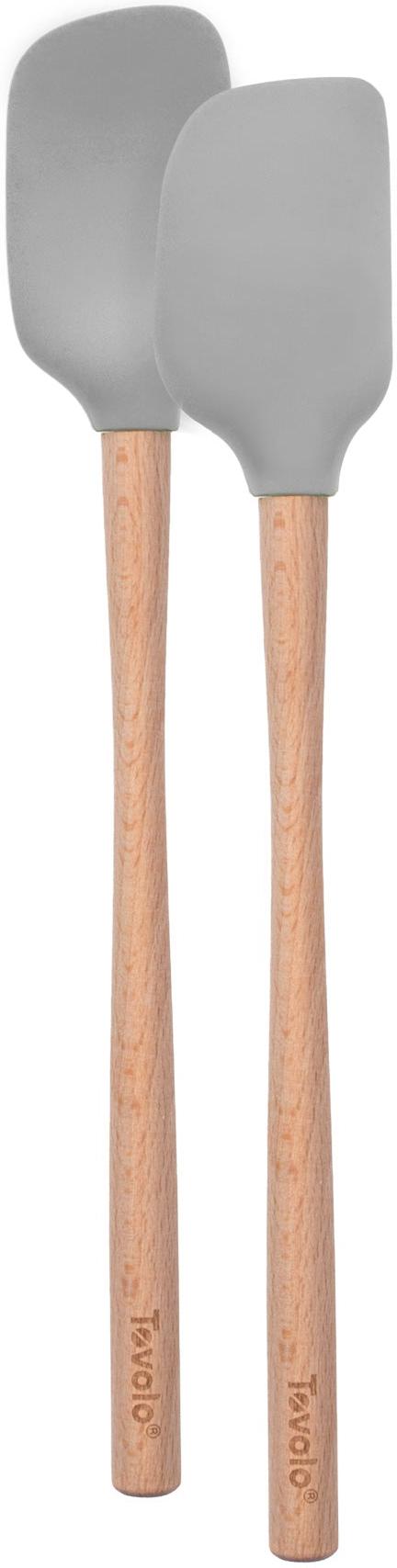 Tovolo - Flex-Core Wood Handle Mini Oyster Gray Spatula & Spoonula, Set of 2 - TV60006-201