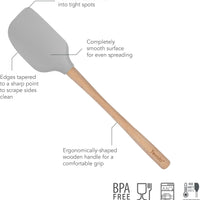 Tovolo - Flex-Core Wood Handle Oyster Gray Spatula - TV30099-201