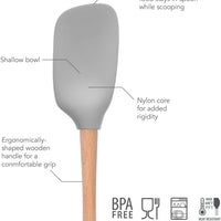 Tovolo - Flex-Core Wood Handle Oyster Gray Spoonula - TV44004-201
