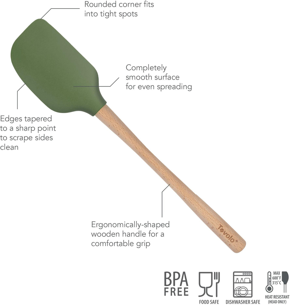 Tovolo - Flex-Core Wood Handle Pesto Spatula - TV30099-500