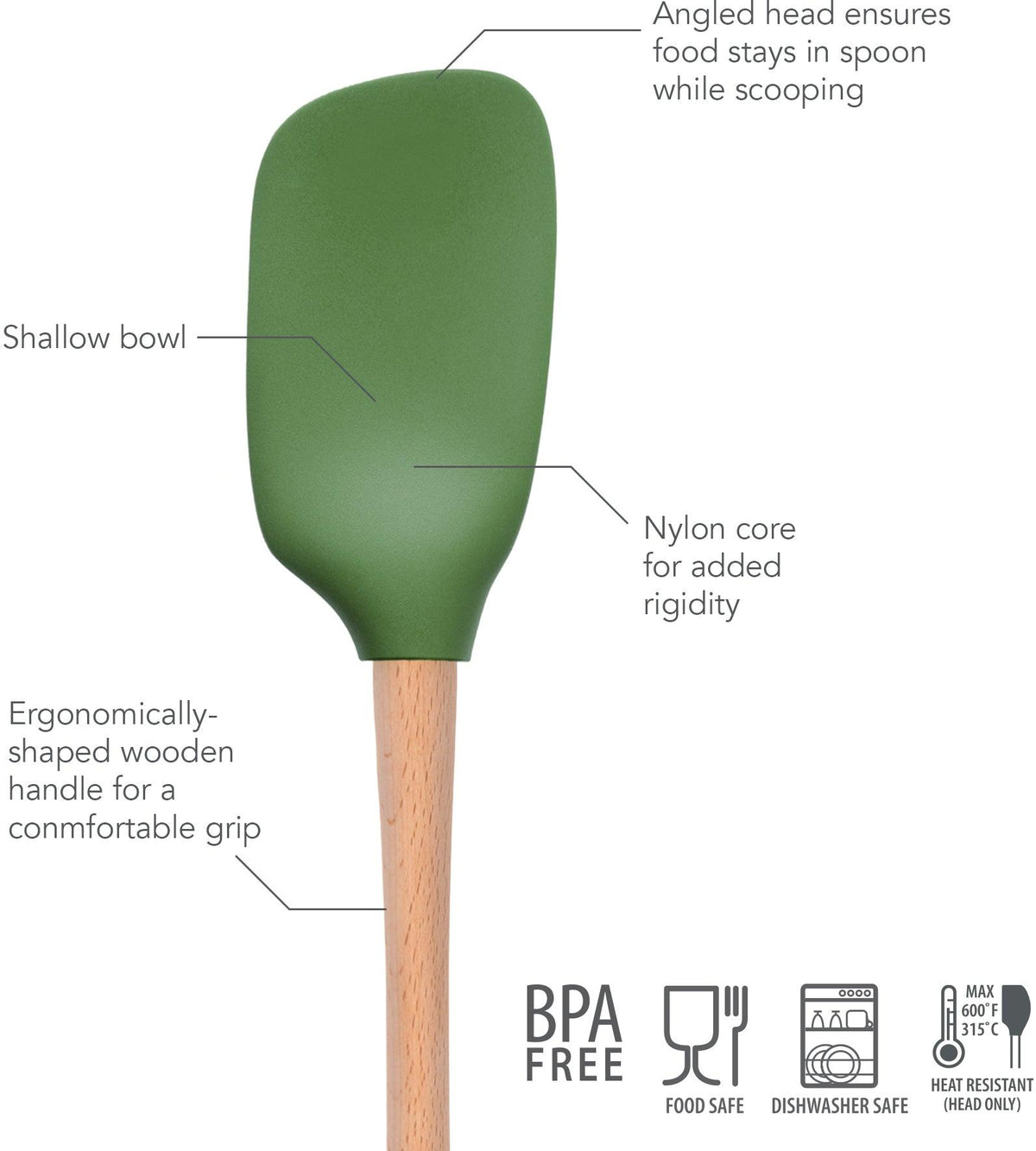 Tovolo - Flex-Core Wood Handle Pesto Spoonula - TV44004-500