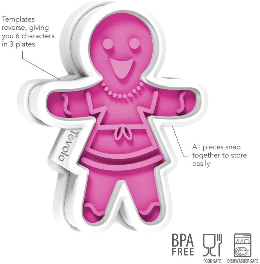 Tovolo - Fuchsia Ginger Girl Cookie Cutters, Set of 6 - TV81-3811
