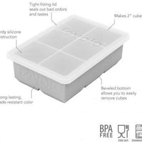 Tovolo - King Cube Oyster Gray Ice Tray With Lid - TV22021-201