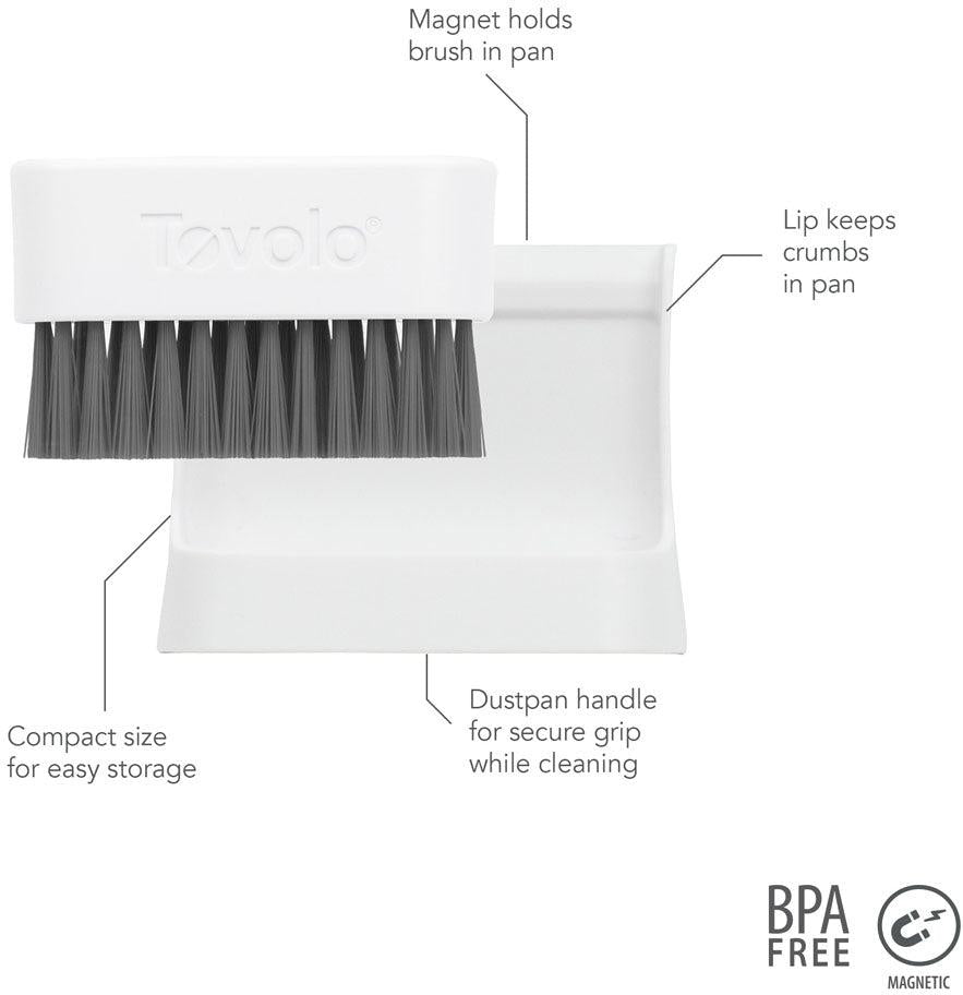 Tovolo - Magnetic Countertop Charocoal/White Brush & Dustpan - TV81-27978
